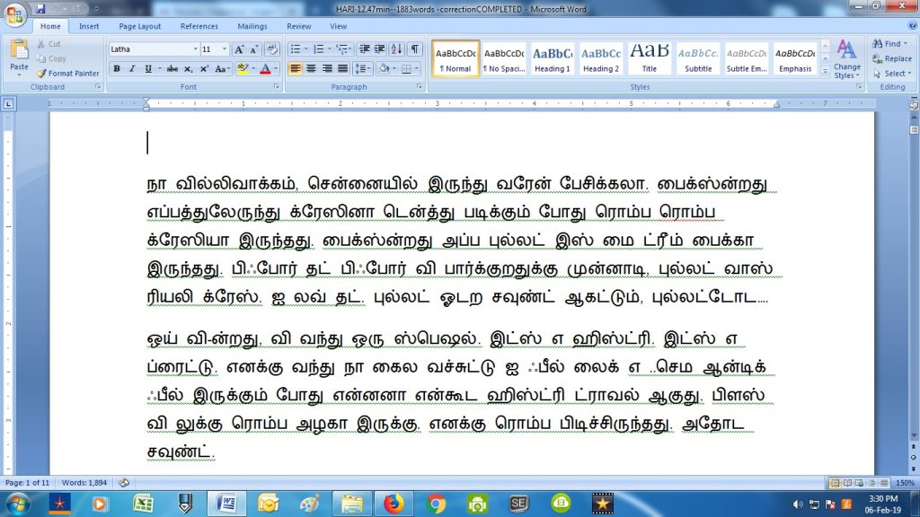 WorkSample15-Automobile-BajajBykeCustomerFeedbackTranscription